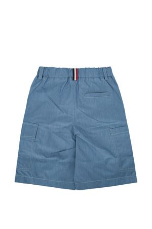 bermuda in cotone azzurro MONCLER KIDS | L19542B00005599EY715